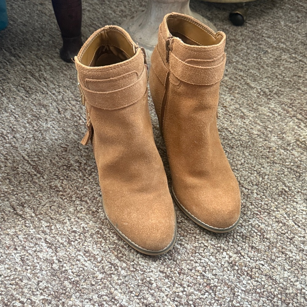Guess Camel Suede Ankle Booties